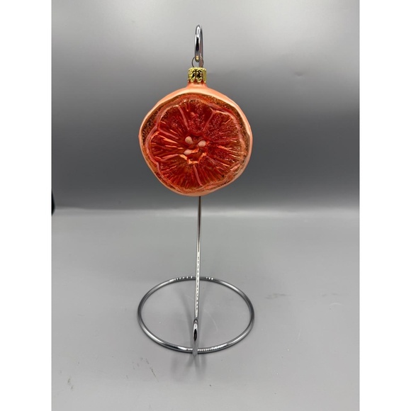 Other - German Czech half Orange Slice Glass Ornament Glitter Christmas Holiday pretty